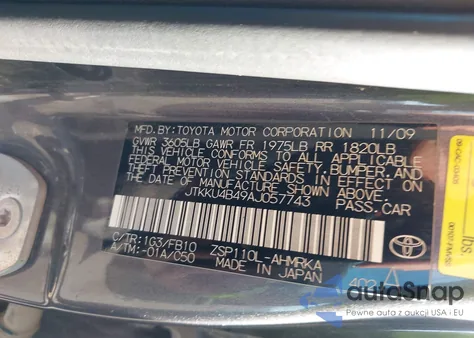 2010 Scion Xd из США, поврежденный, VIN JTKKU4B49AJ057743